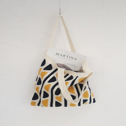 Crochet Tote Bag Cute Simple Shoulder Bag