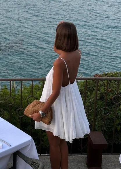 Spaghetti Strap White Dress Lightweight A line