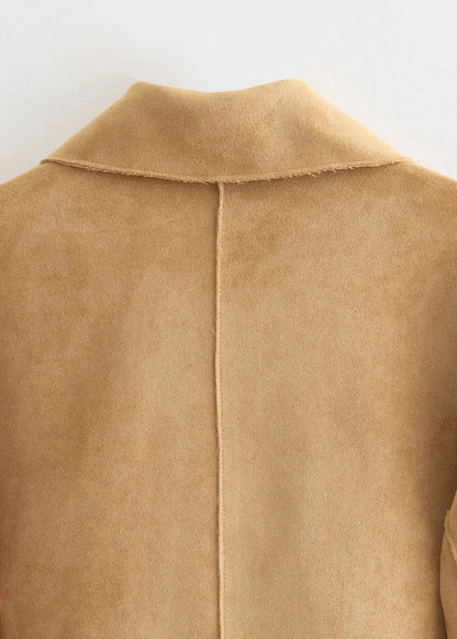 Suede Jacket Classic Button Up Design