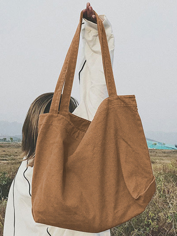 Simple Solid Color Canvas Bag