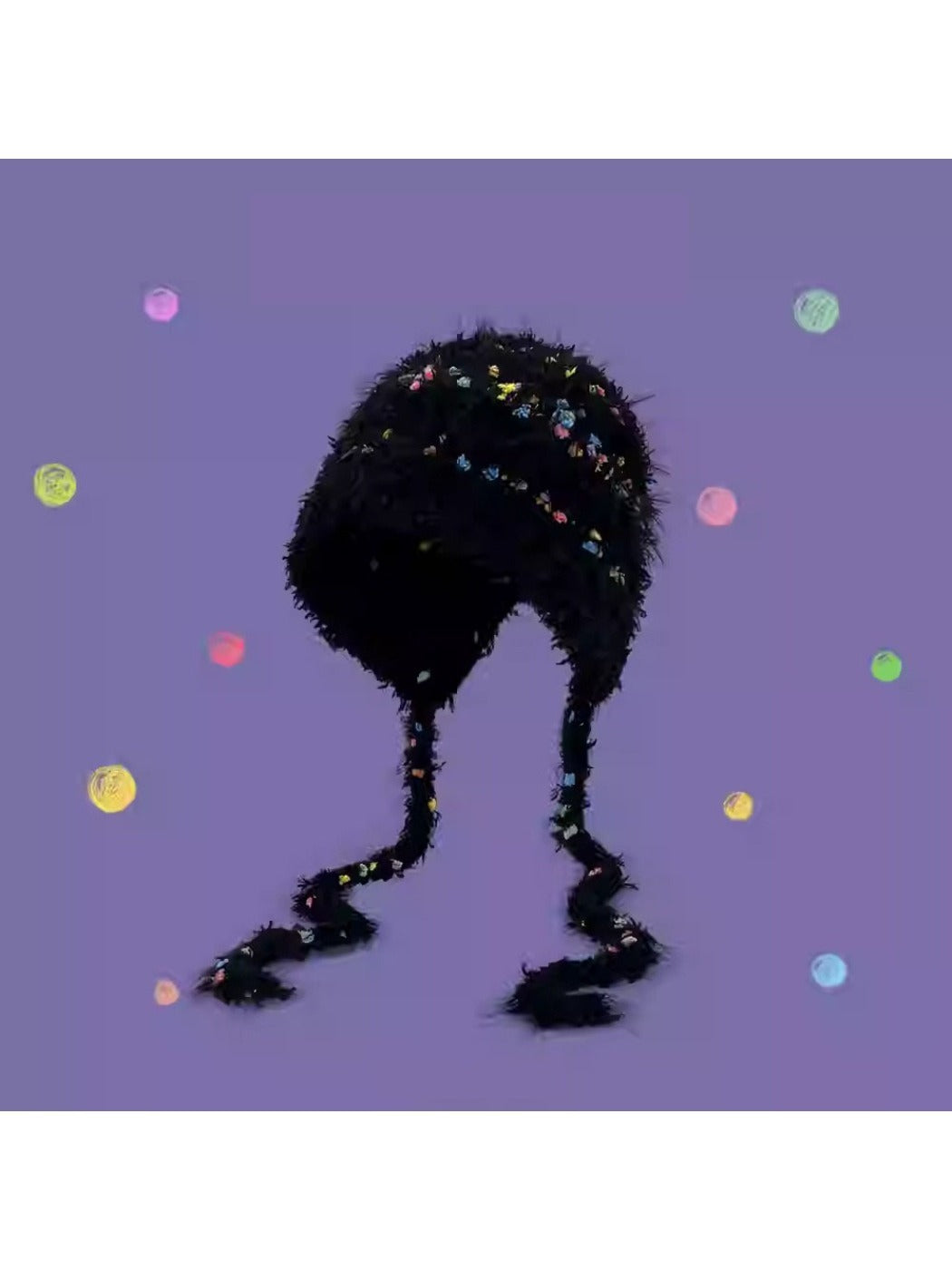 Haila - Colorful Bean Decoration Knitted Beanie with Braided Detail