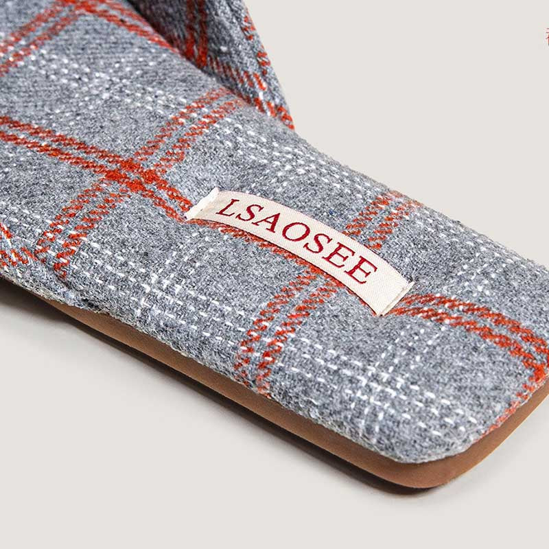 Color Block Plaid Cozy Indoor Slippers