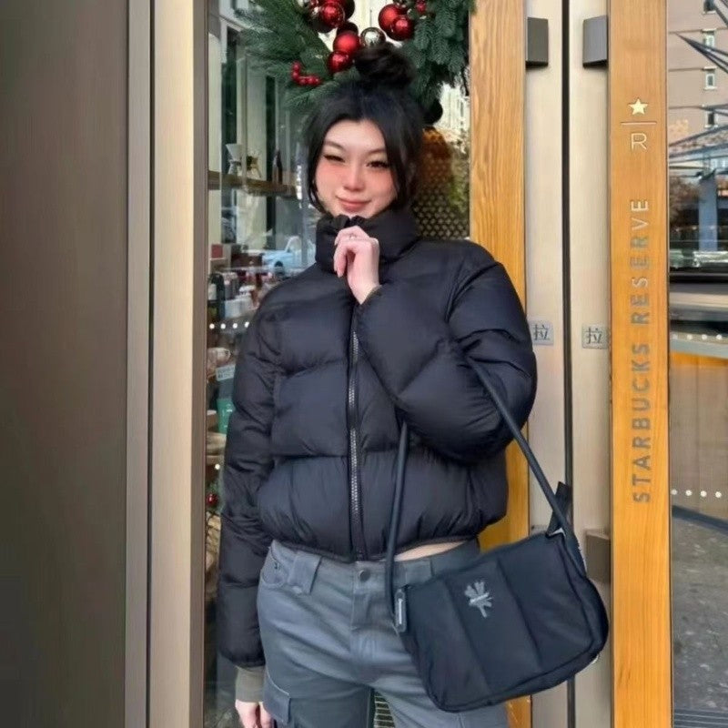 Solid Color Cotton Polyester Padded Jacket Stand Collar