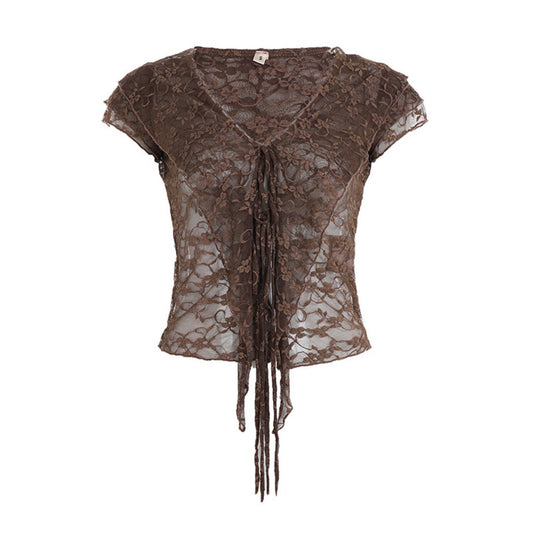 Crosa - Vintage Lace Tee small  - Sexy &amp; Slimming