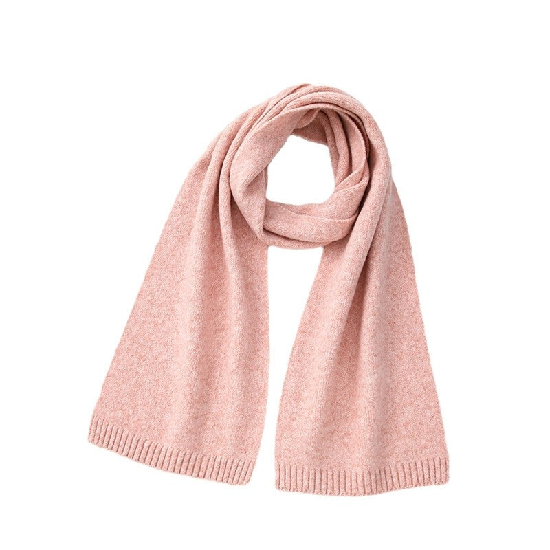Wool Solid Color Knit Scarf