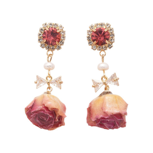 Earwish - Crystal Bow Earrings - Timeless Elegance