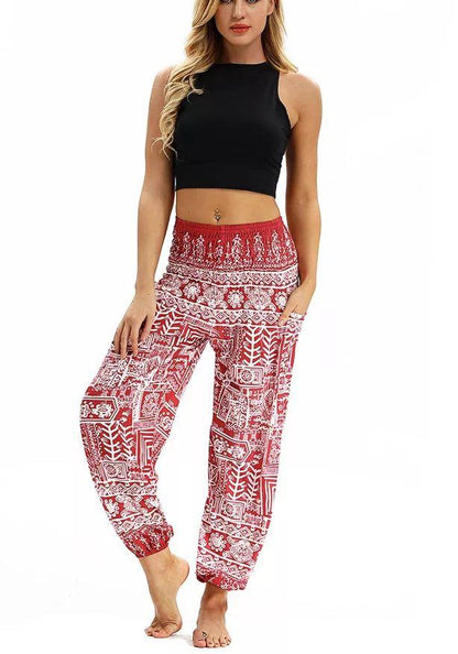 Printed Belly Dance Pants Women Loose Casual Yoga Pants