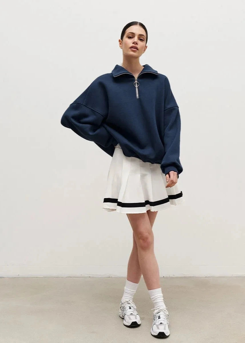 Zip Up Sweater Soft Fabric Casual Style