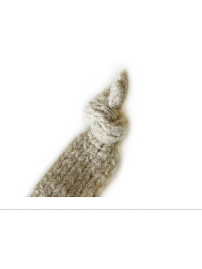 Haila - Bohemian Knitted Beanie with Earflaps &amp; Tasseled Ties