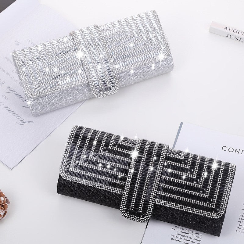 Fashion Chain Square Rhinestone Handbag
