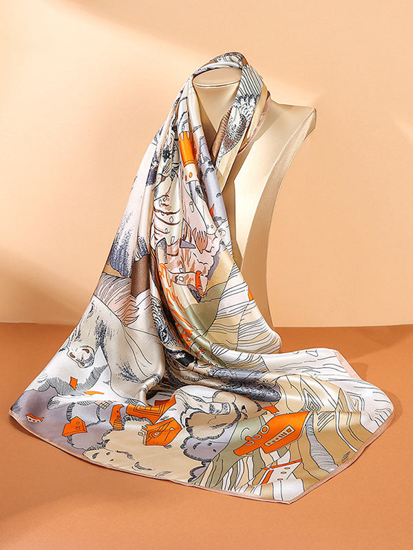 Sun-Protection Scenery Printed Shawl&Scarf