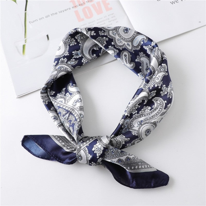 Vintage Elegant Geometric Pattern Silk Scarf