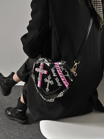 Stylish Selection Cool Heart Shape Chains Rivet Bags Accessories