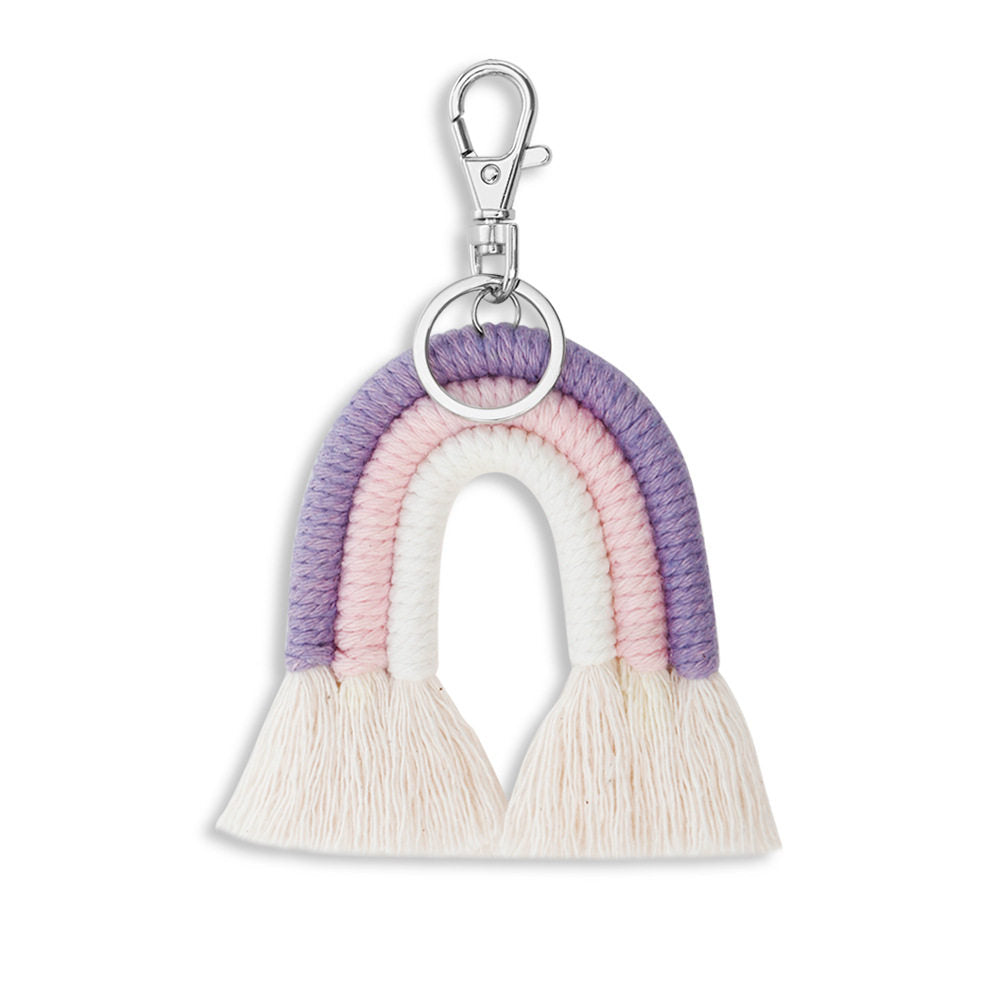 New Creative Pendant Bohemian Tassel Bag Pendant Rainbow Keychain