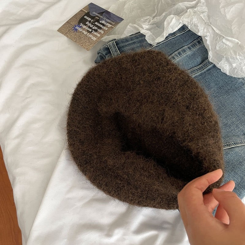 Wool Knit Beret Hat