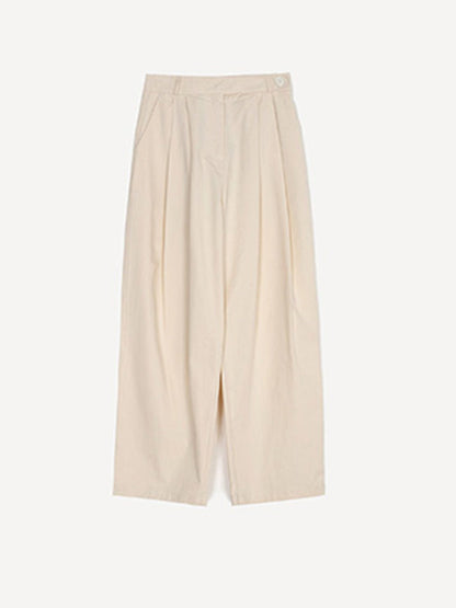 Column Loose Solid Color Casual Pants Bottoms