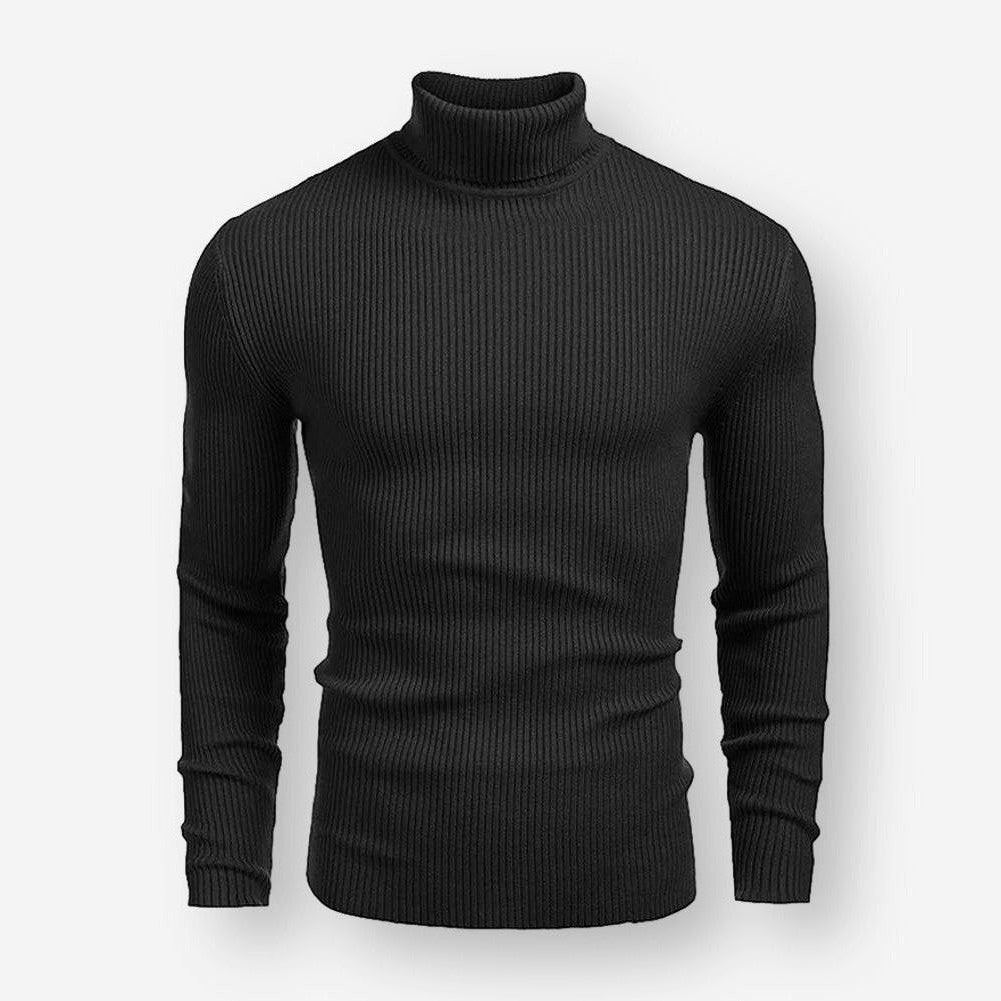 2023 Autumn And Winter Knitted Sweater Men'S Slim High Collar Long Sleeve Knitted Sweater Men'S Basic Bottoming Shirt