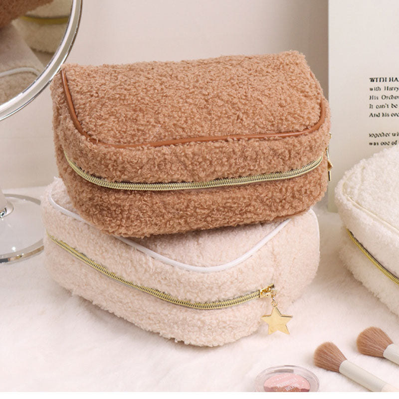 Fuzzy Plush Cute Mini Portable Makeup Bag