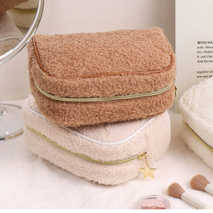 Fuzzy Plush Cute Mini Portable Makeup Bag