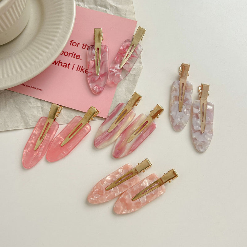 2+ 2Pcs Simple Sweet Pink Hair Clips