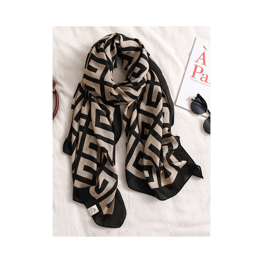 Stylish Printed Warm Sun-Proof Silk Scarf