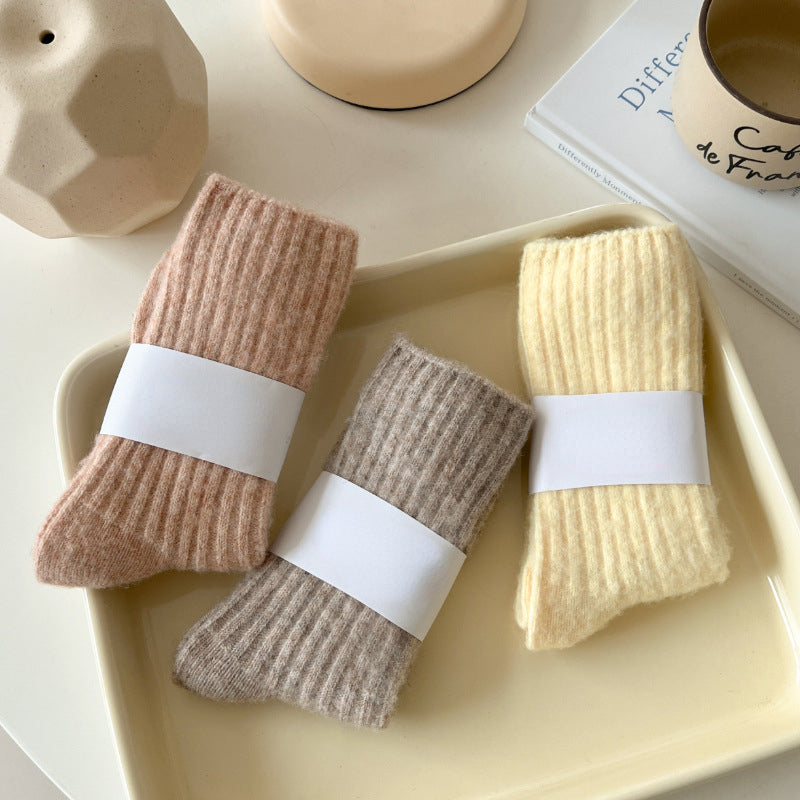 Rufia - 5-Pair Set of Solid Color Wool-Blend Socks
