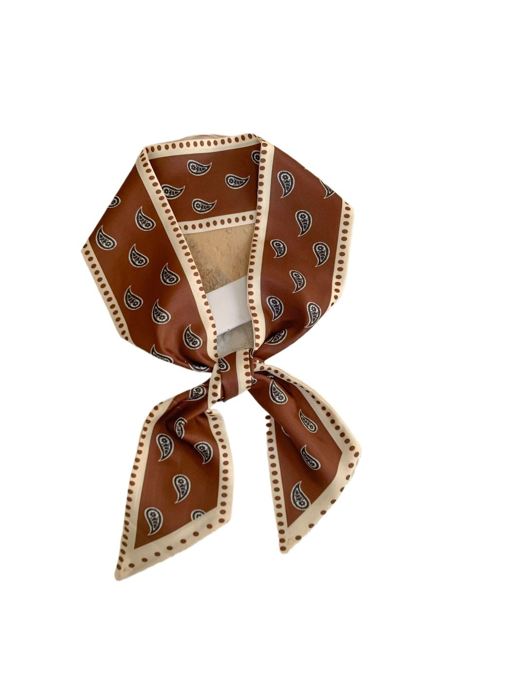 Haila - 33" Vintage Paisley Slim Scarf - French Elegance