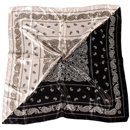 Paisley Print Satin Square Hair Scarf