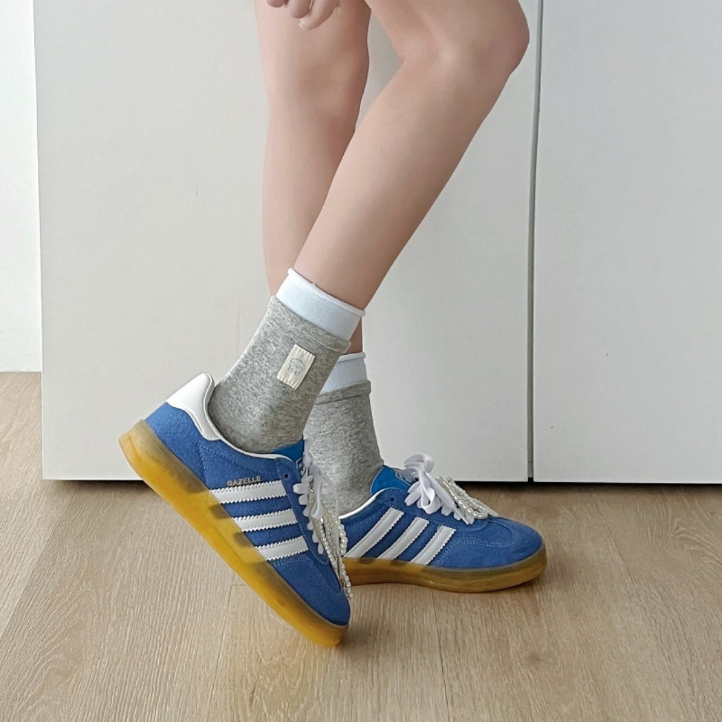 Rufia - Asymmetrical Button Detail Crew Socks