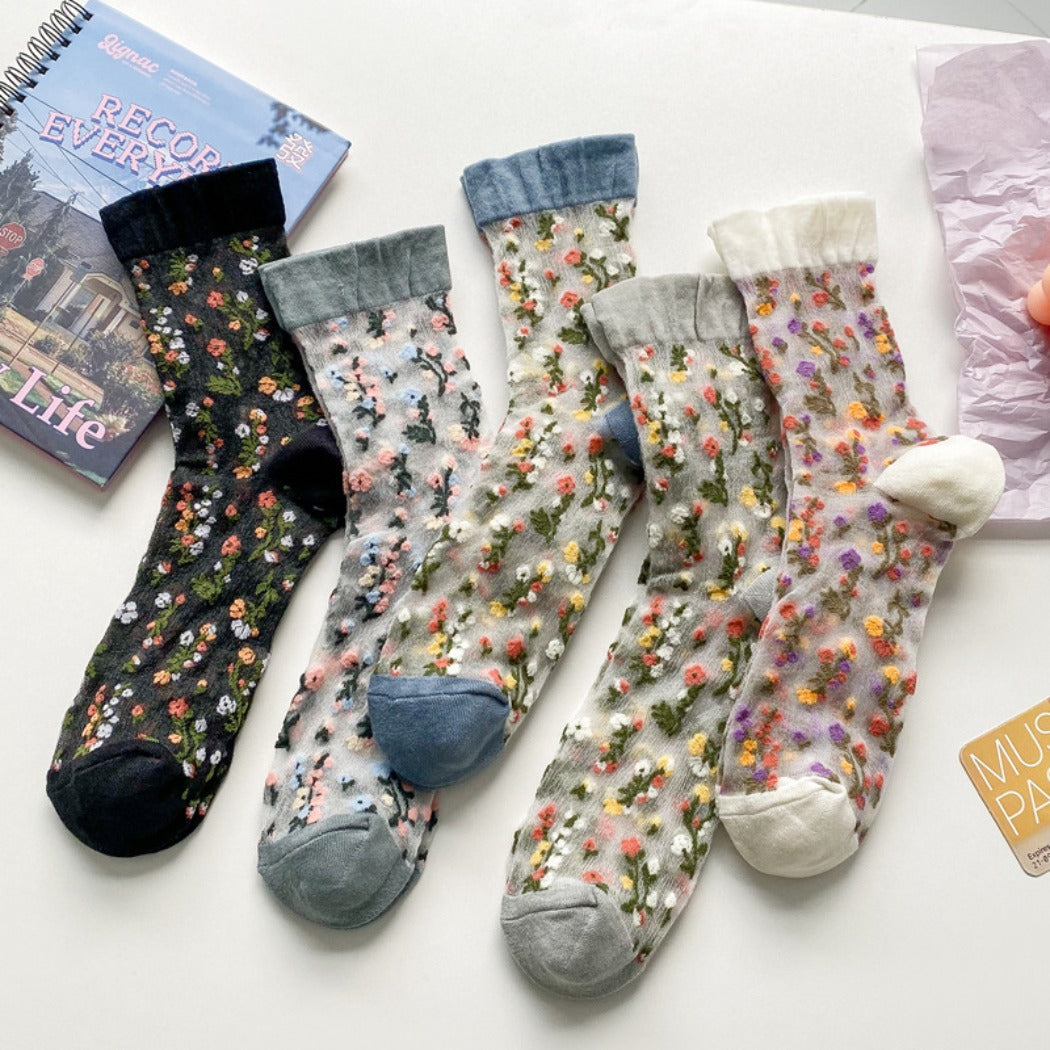Rufia - Vintage Floral Crew Socks
