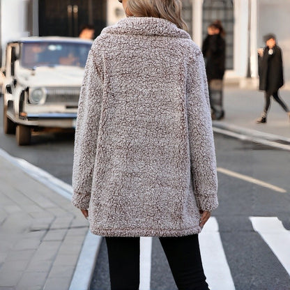 Relaxed Lapel Button Front Long Cardigan Coat