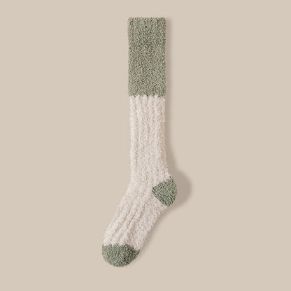 Rufia - Color Block Knee-High Towel Socks