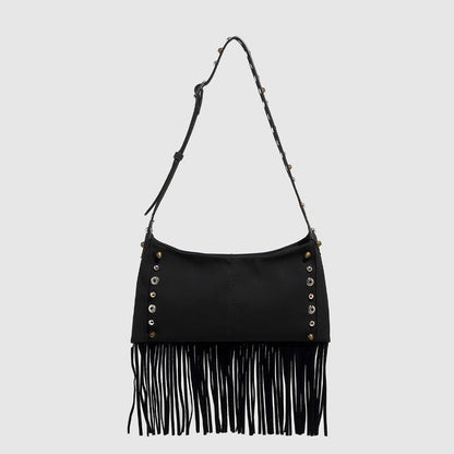 Cosbai - Boho Punk Fringe Shoulder Bag - Blod &amp; Classic