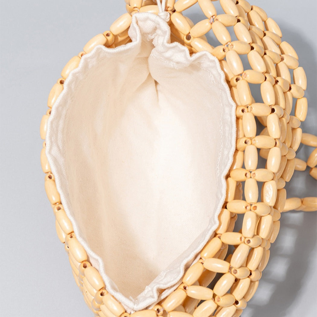 Cosbai - Wooden Bead Woven Crossbody Bag - Stylish &amp; Classic