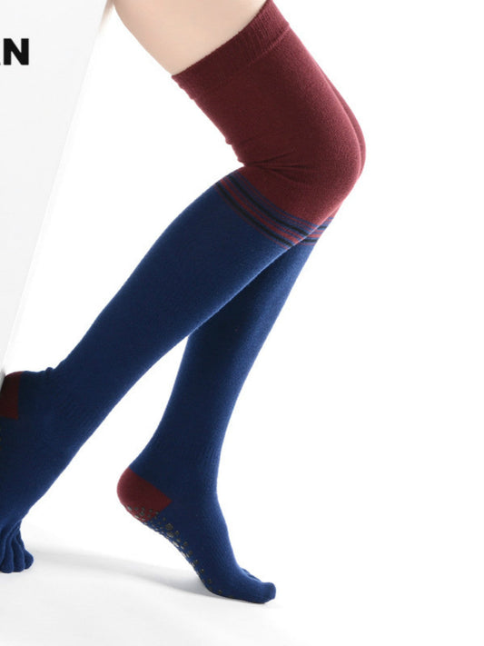 Long Tube Yoga Socks Thigh Socks Antiskid Five Finger Floor Dance Socks Dance