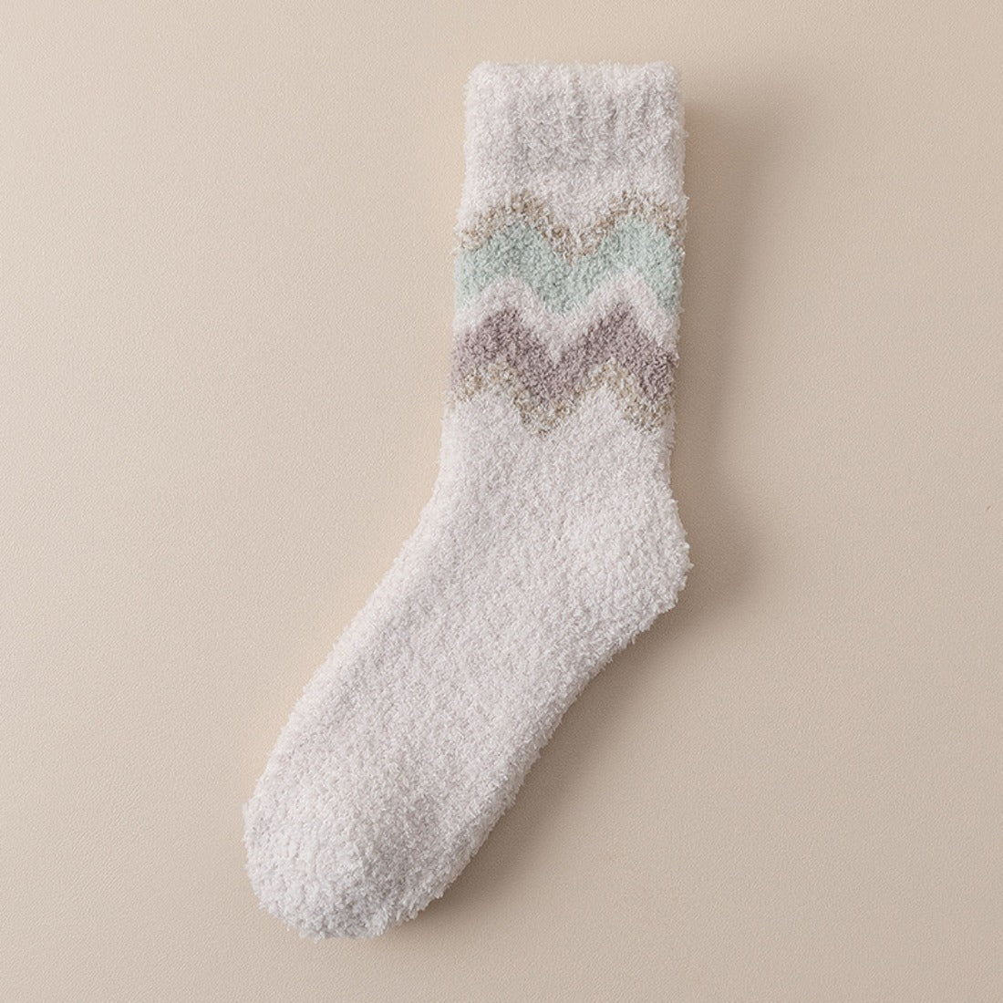 Rufia - Wavy Pattern Coral Fleece Socks
