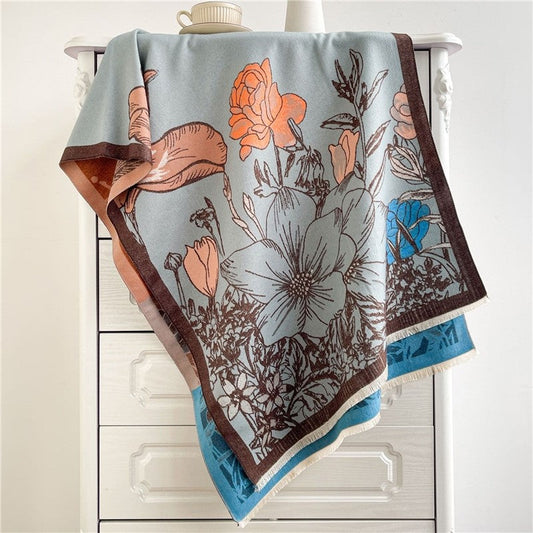 Jacquard Fringed Cashmere-Like Scarf