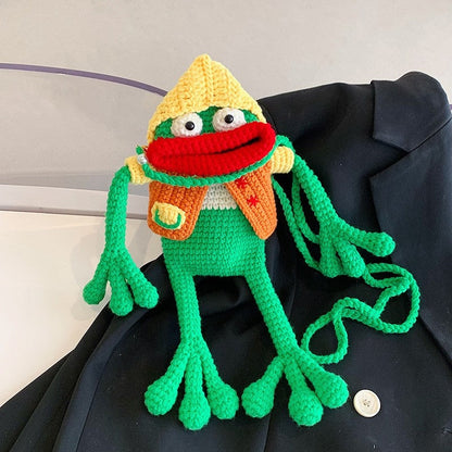 Cute Cartoon Knitted Crossbody Bag