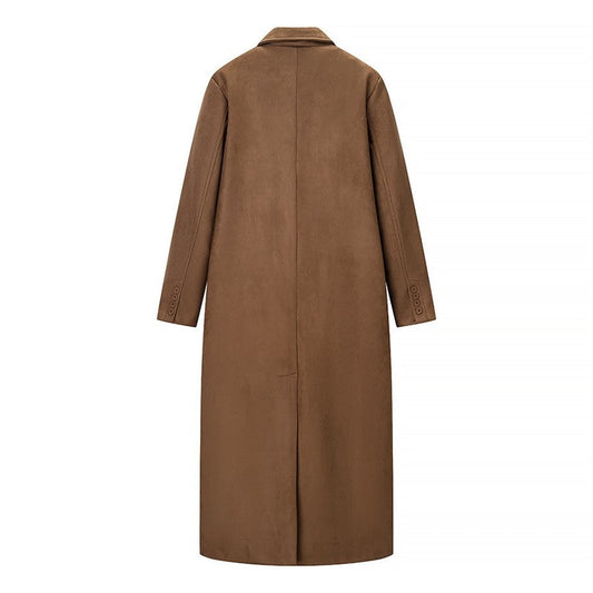 Long Plush Texture Trench Coat