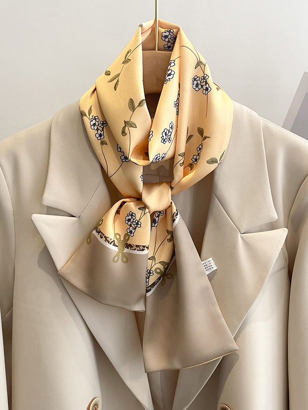 Contrast Color Floral Printed Hair Band Scarf