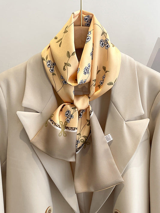 Contrast Color Floral Printed Hair Band Scarf