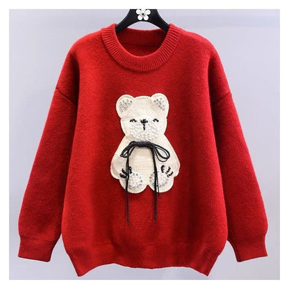 Loose Cute Long Sleeve Knit Sweater