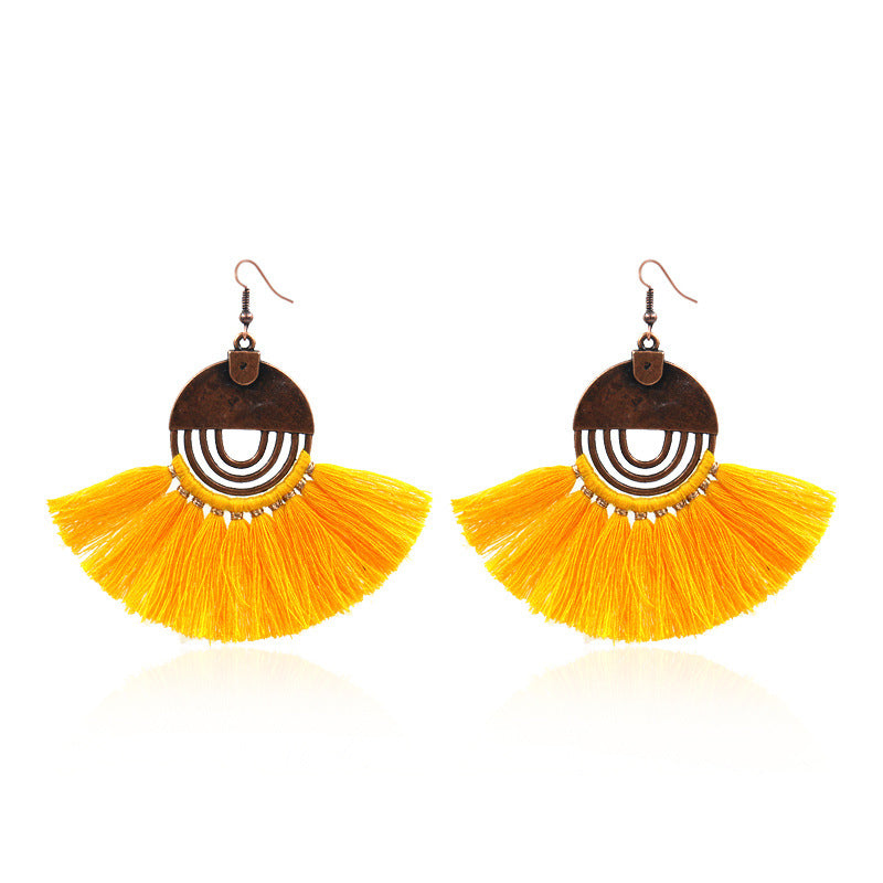 Bohemian Tassel Earrings Geometric Alloy Fashion Jewelry