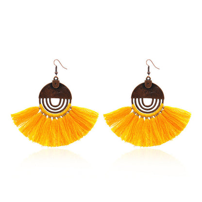 Bohemian Tassel Earrings Geometric Alloy Fashion Jewelry
