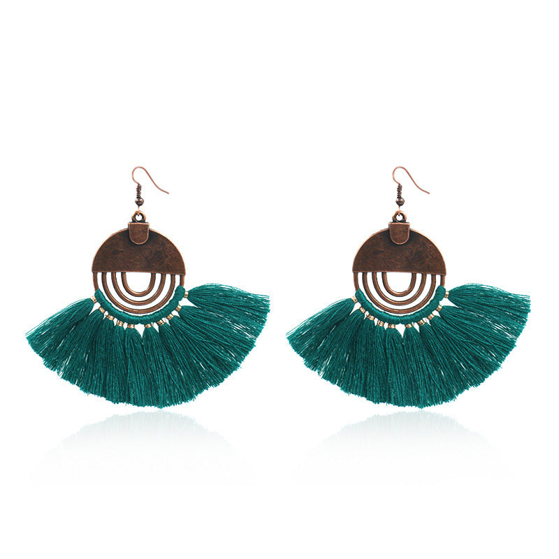 Bohemian Tassel Earrings Geometric Alloy Fashion Jewelry
