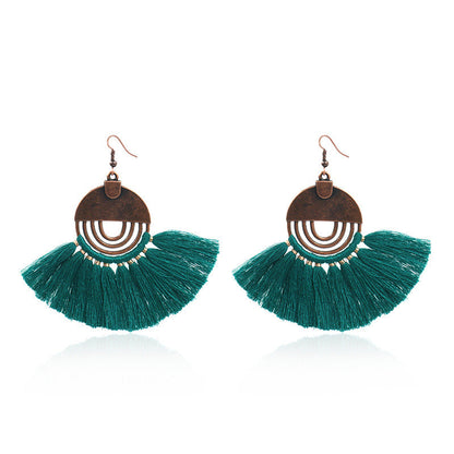 Bohemian Tassel Earrings Geometric Alloy Fashion Jewelry