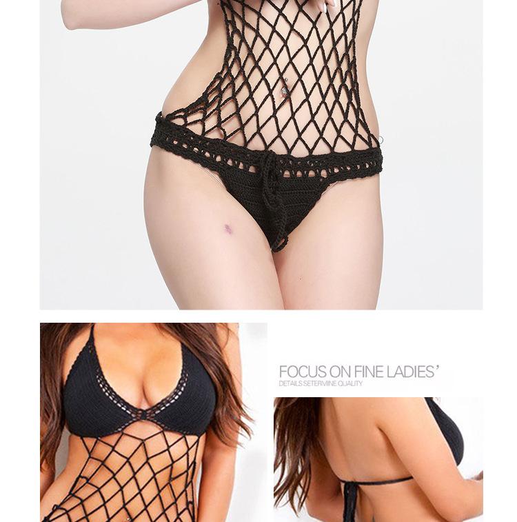 Sexy Crochet Mesh Swimsuit Suit Handmade One Piece