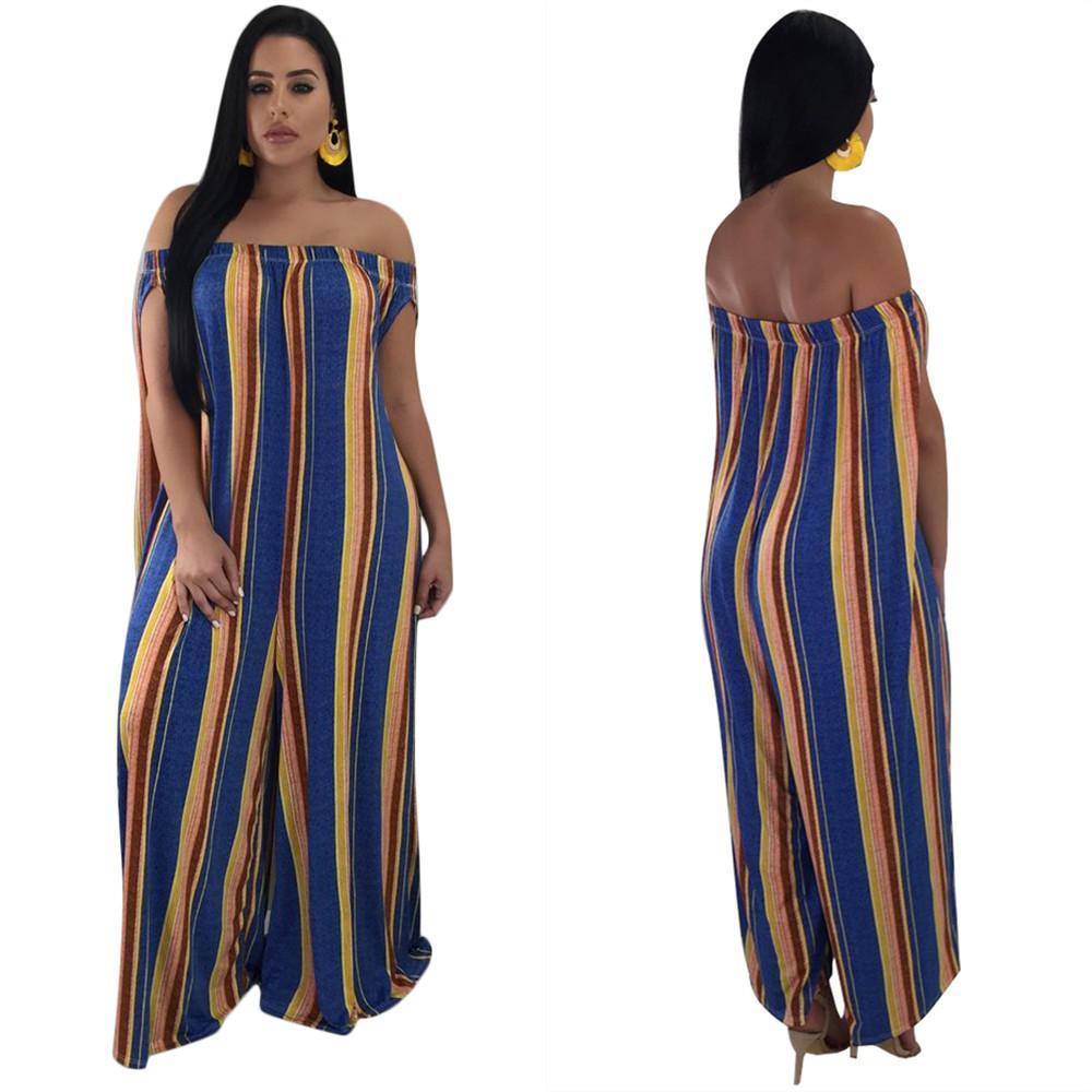 Loose Casual Off Shoulder Wide Leg Pants Jumpsuit