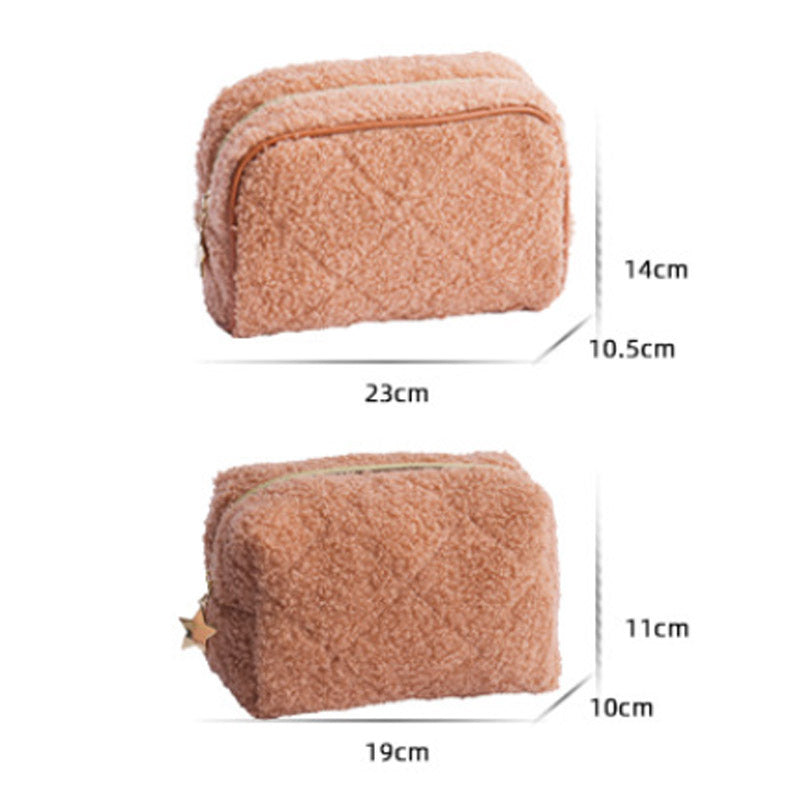 Fuzzy Plush Cute Mini Portable Makeup Bag