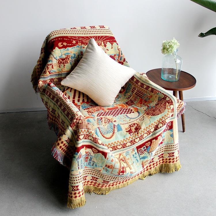 Double-Sided Jacquard Knitted Personalized Thread Blanket Sofa Towel Cover Blanket